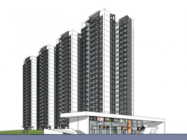 Sketchup住宅模型|高层住宅，现代风格