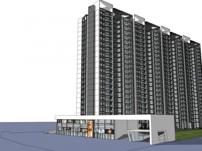Sketchup住宅模型|高层住宅，现代风格