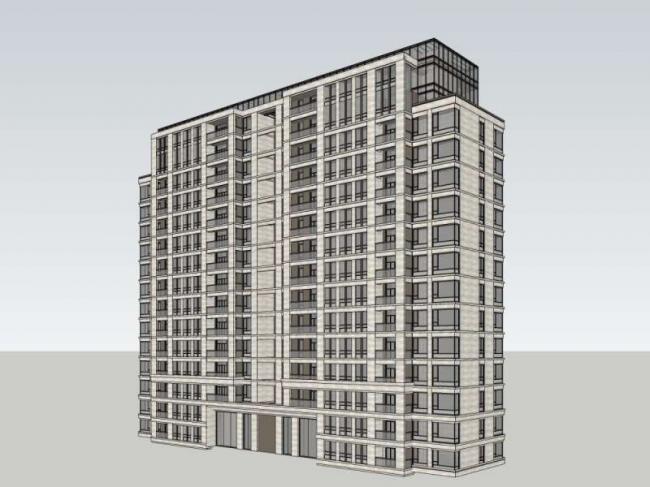 Sketchup住宅模型|高层住宅，居住建筑，古典风格