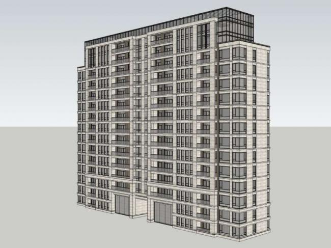 Sketchup住宅模型|高层住宅，居住建筑，古典风格