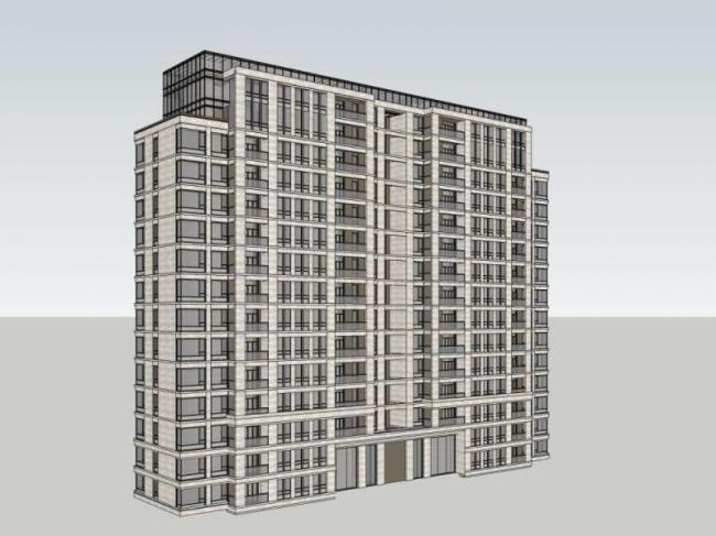 Sketchup住宅模型|高层住宅，居住建筑，古典风格