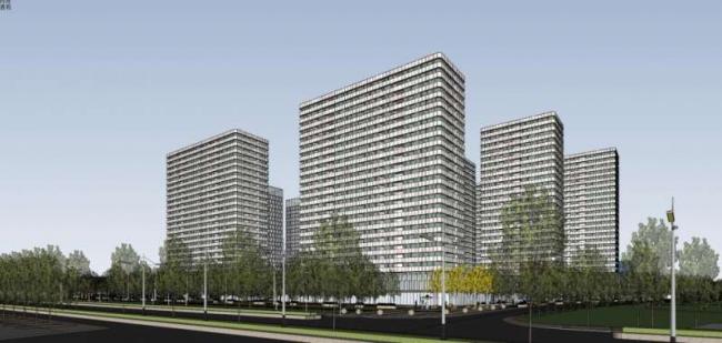 Sketchup住宅模型|高层住宅区，现代风格