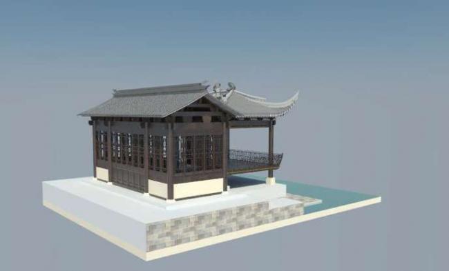 Sketchup古建筑模型|多层戏台，中式风格，古建