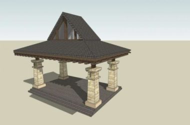 Sketchup小品模型|亭子，欧式古典风格，小品-BIM建筑网