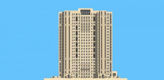 Sketchup住宅模型|高层住宅楼，古典风格