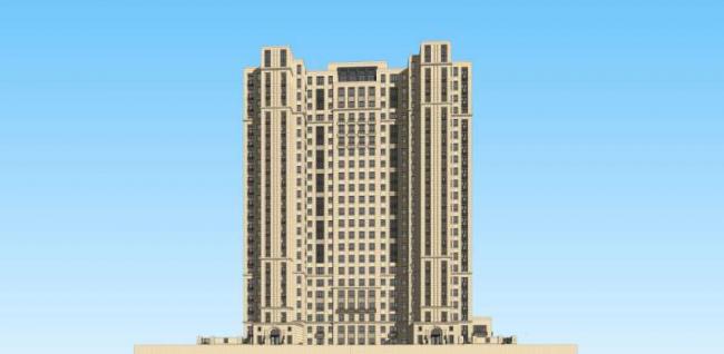 Sketchup住宅模型|高层住宅楼，古典风格