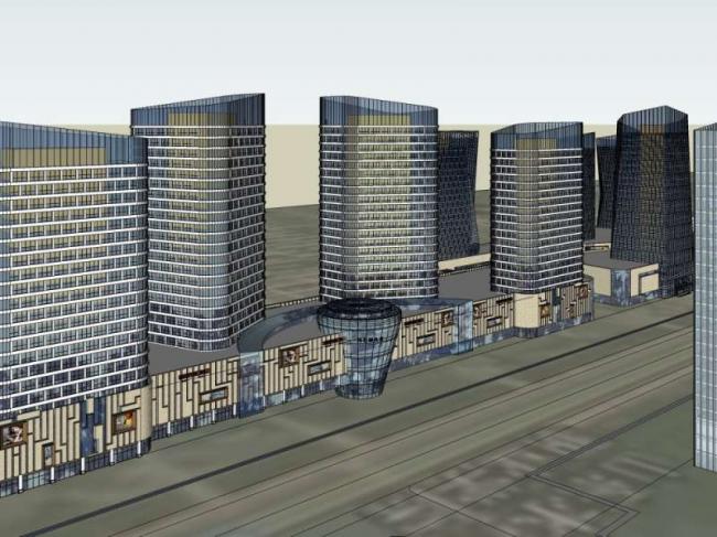 Sketchup综合体模型|超高层综合体，办公楼，底层商业，酒店，公寓，住宅，现代风格