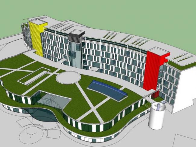 Sketchup酒店模型|多层旅馆，现代风格