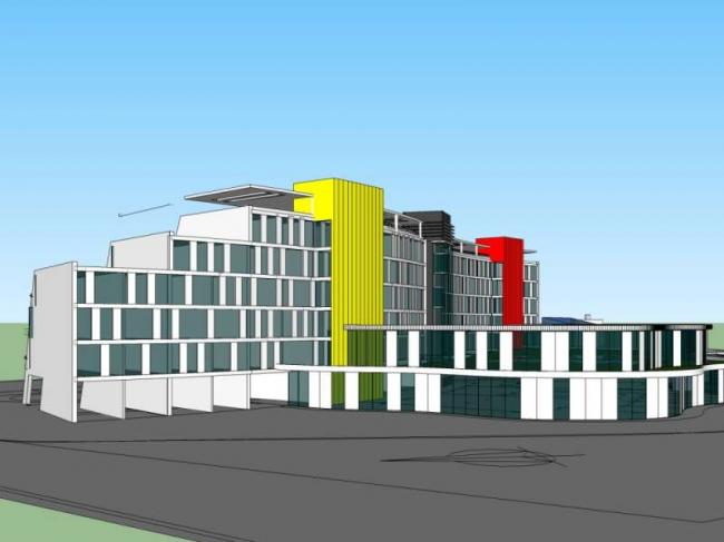 Sketchup酒店模型|多层旅馆，现代风格