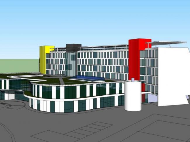 Sketchup酒店模型|多层旅馆，现代风格