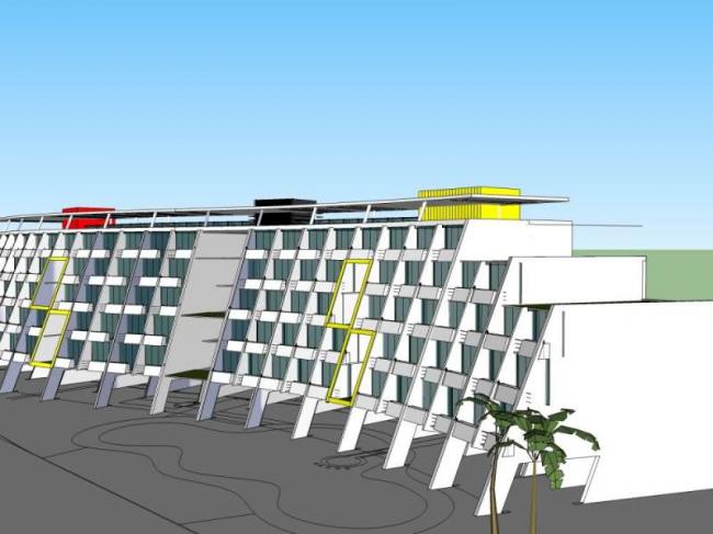 Sketchup酒店模型|多层旅馆，现代风格