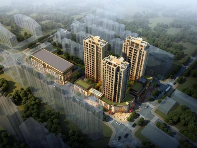 Sketchup住宅模型|高层住宅楼，底层商业，古典风格