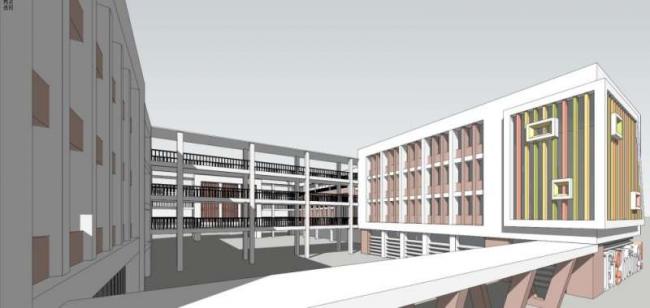 Sketchup学校模型|多层小学学校，校园教育建筑，现代风格