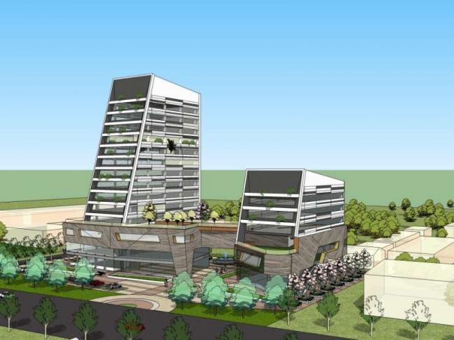 Sketchup办公模型|高层办公楼，现代风格