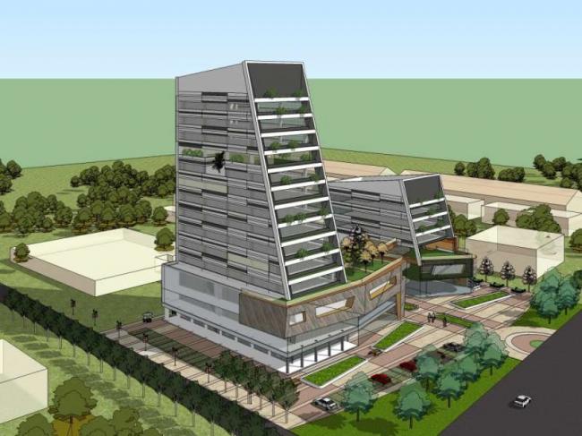 Sketchup办公模型|高层办公楼，现代风格