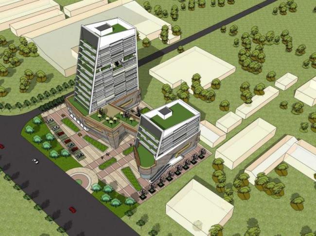 Sketchup办公模型|高层办公楼，现代风格