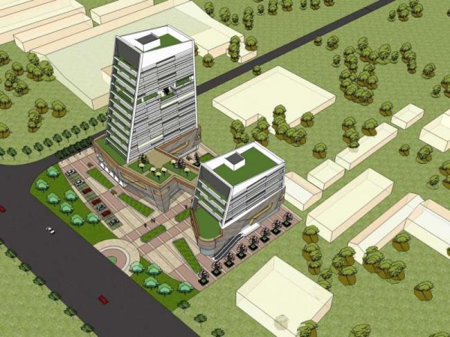 Sketchup办公模型|高层办公楼，现代风格