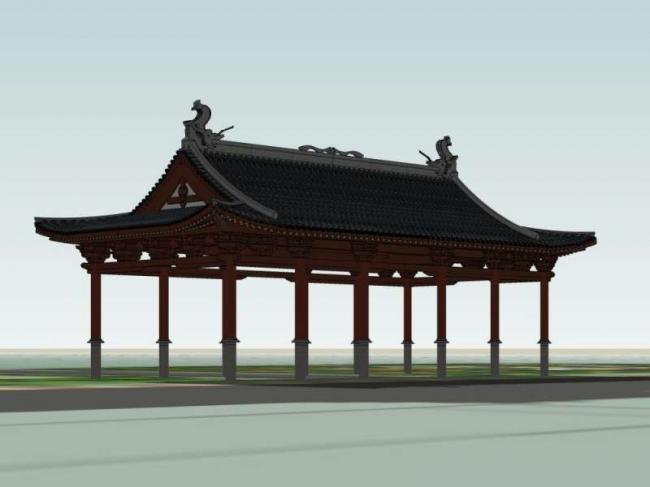 Sketchup小品模型|亭子，中式风格，小品