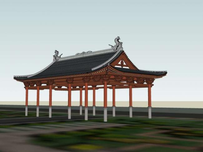 Sketchup小品模型|亭子，中式风格，小品
