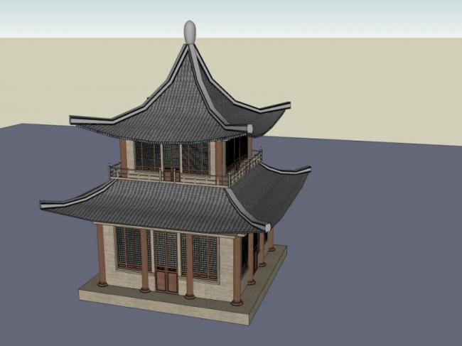 Sketchup小品模型|亭子，中式风格，小品