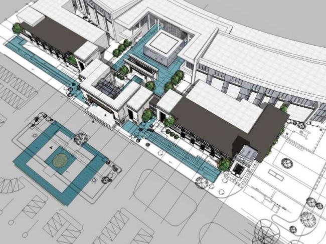 Sketchup商业模型|多层售楼处，现代中式风格