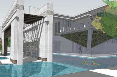 Sketchup商业模型|多层售楼处，现代中式风格-BIM建筑网