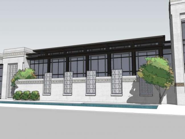 Sketchup商业模型|多层售楼处，现代中式风格