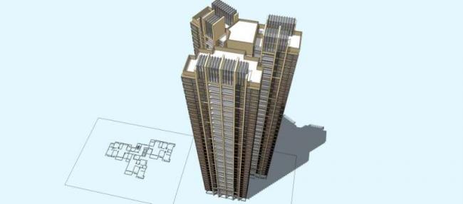Sketchup住宅模型|超高层住宅，居住建筑，古典风格