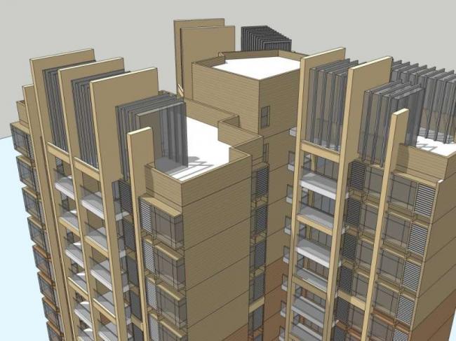 Sketchup住宅模型|超高层住宅，居住建筑，古典风格