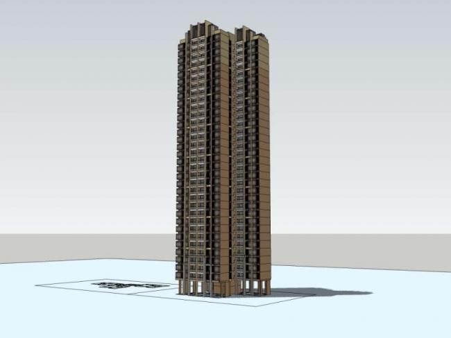 Sketchup住宅模型|超高层住宅，居住建筑，古典风格