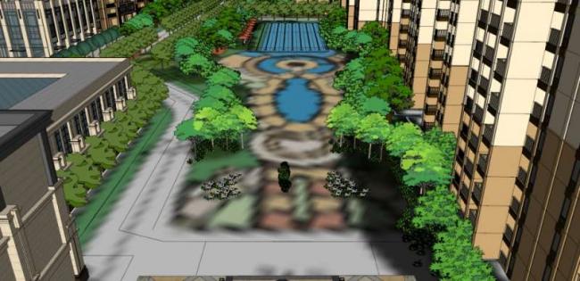 Sketchup住宅模型|超高层住宅，底层商业，古典风格