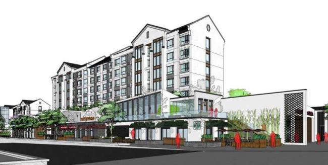 Sketchup住宅模型|多层住宅，底层商业，中式风格