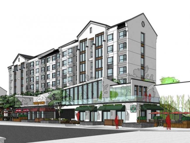 Sketchup住宅模型|多层住宅，底层商业，中式风格