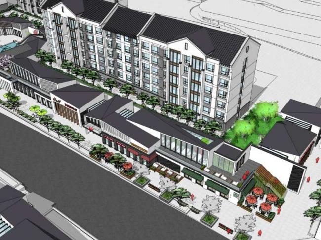 Sketchup住宅模型|多层住宅，底层商业，中式风格