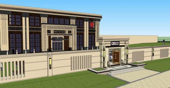 Sketchup商业模型|多层商业会所，中式风格