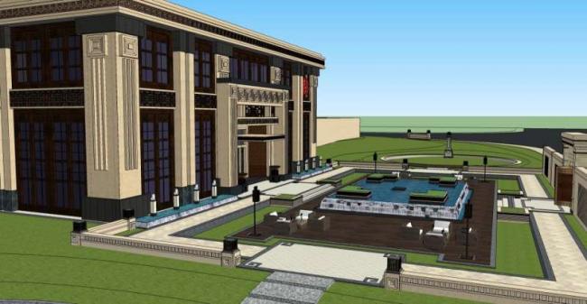 Sketchup商业模型|多层商业会所，中式风格