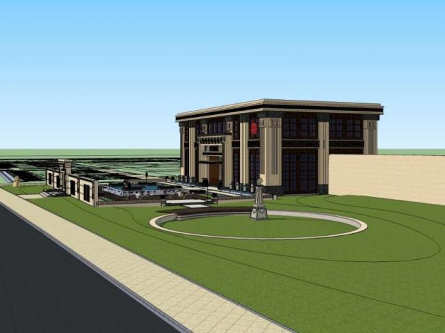 Sketchup商业模型|多层商业会所，中式风格