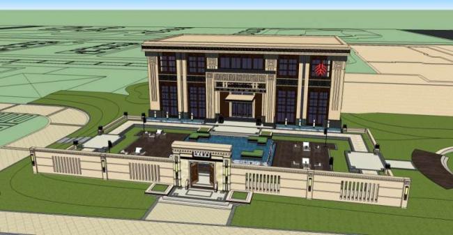 Sketchup商业模型|多层商业会所，中式风格