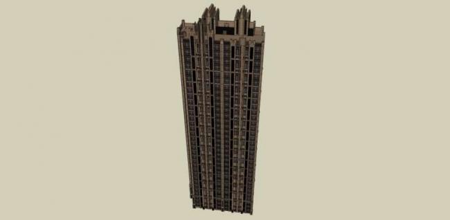 Sketchup住宅模型|超高层住宅，居住建筑，古典风格