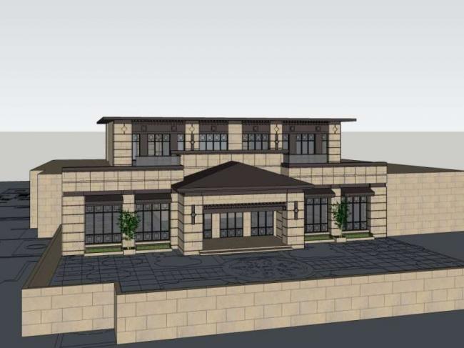 Sketchup商业模型|多层商业会所，古典风格