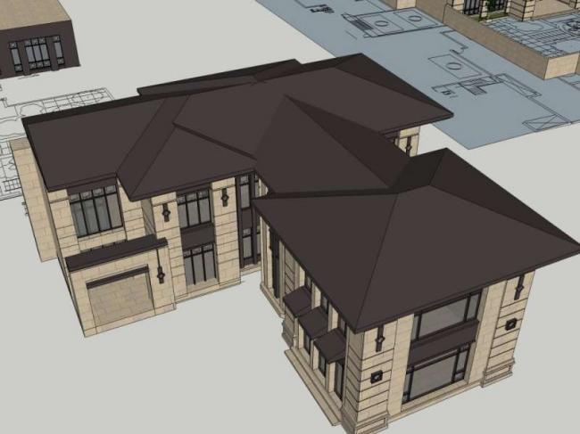 Sketchup商业模型|多层商业会所，古典风格