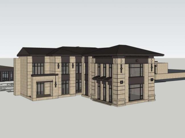 Sketchup商业模型|多层商业会所，古典风格
