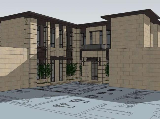 Sketchup商业模型|多层商业会所，古典风格