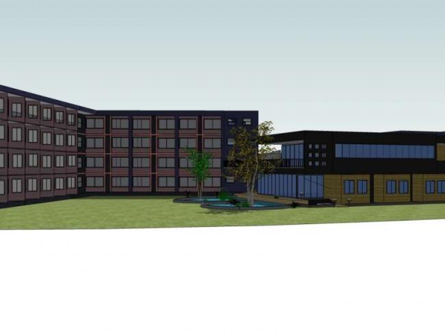 Sketchup酒店模型|多层旅馆，现代风格