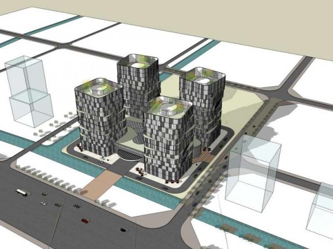 Sketchup综合体模型|多高层综合体，办公，底层商业，酒店，公寓，现代风格