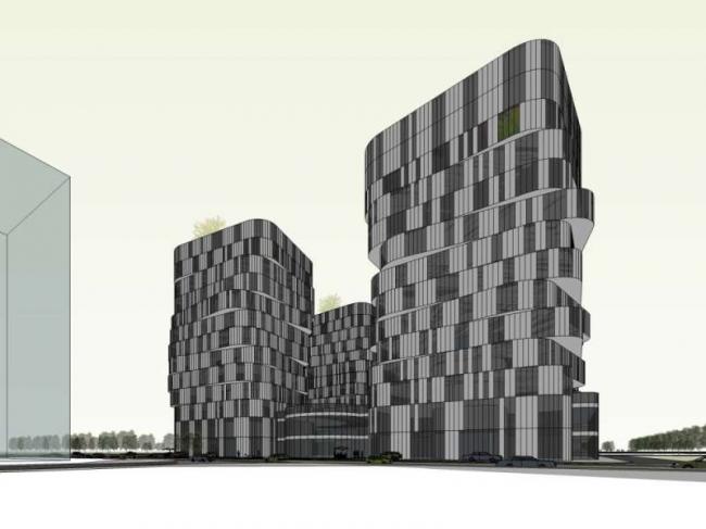 Sketchup综合体模型|多高层综合体，办公，底层商业，酒店，公寓，现代风格