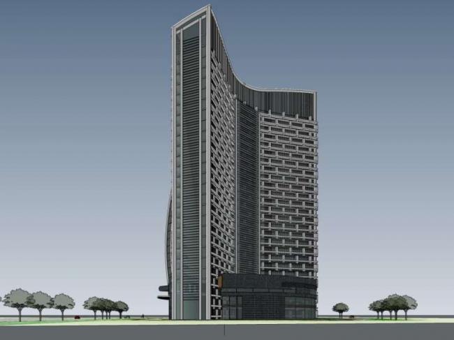 Sketchup办公模型|高层办公楼，现代风格