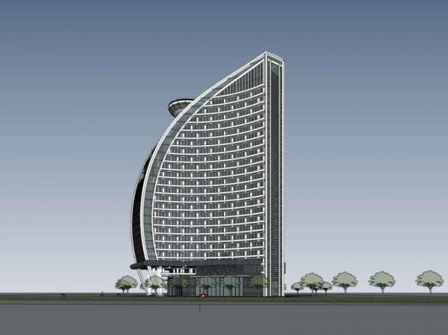 Sketchup办公模型|高层办公楼，现代风格