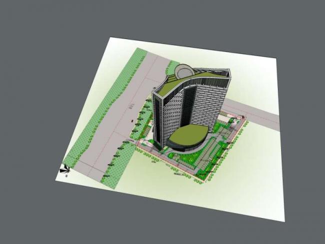 Sketchup办公模型|高层办公楼，现代风格