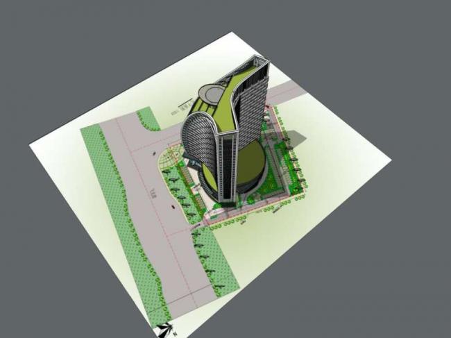Sketchup办公模型|高层办公楼，现代风格